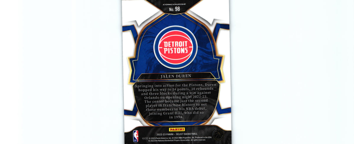 Jalen Duren 2022 Select #98 RC, Pistons
