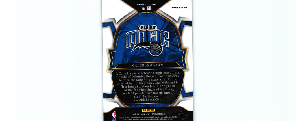 Caleb Houstan 2022 SILVER Select #68 RC, Orlando Magic
