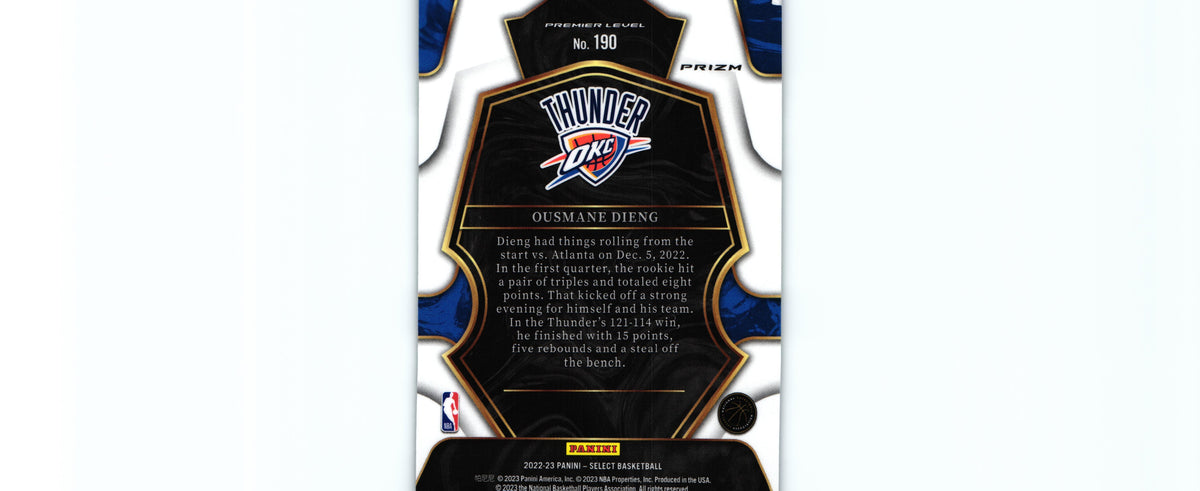 Ousmane Dieng 2022 GREEN SHOCK Select #190 RC, Thunder