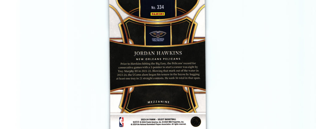 Jordan Hawkins 2023 Select #334 RC, Pelicans