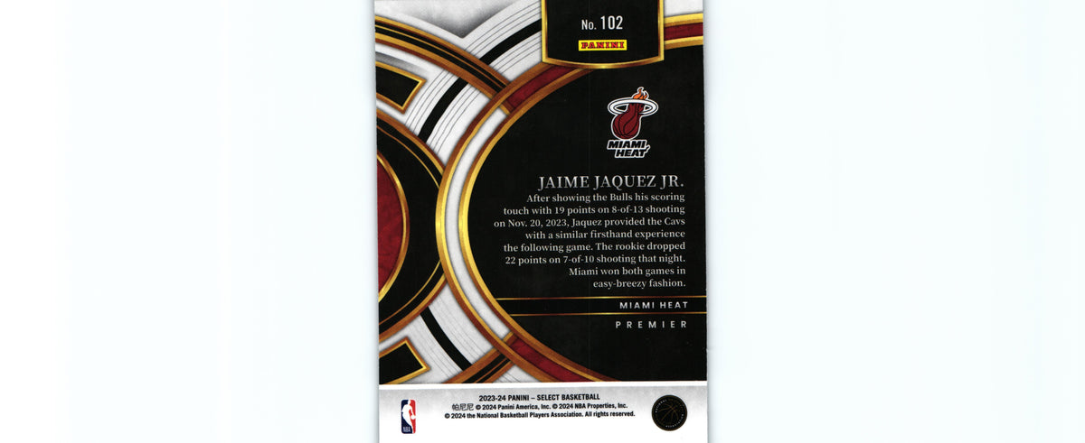 Jaime Jaquez 2023 Select #102 RC, Miami Heat
