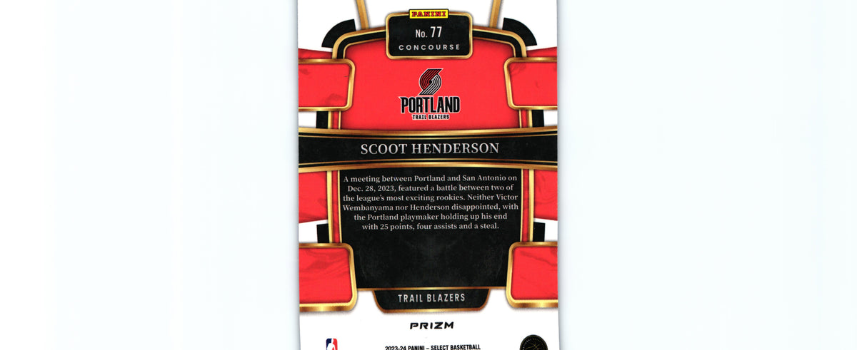 Scoot Henderson 2023 BLUE Select #77 RC, Trail Blazers