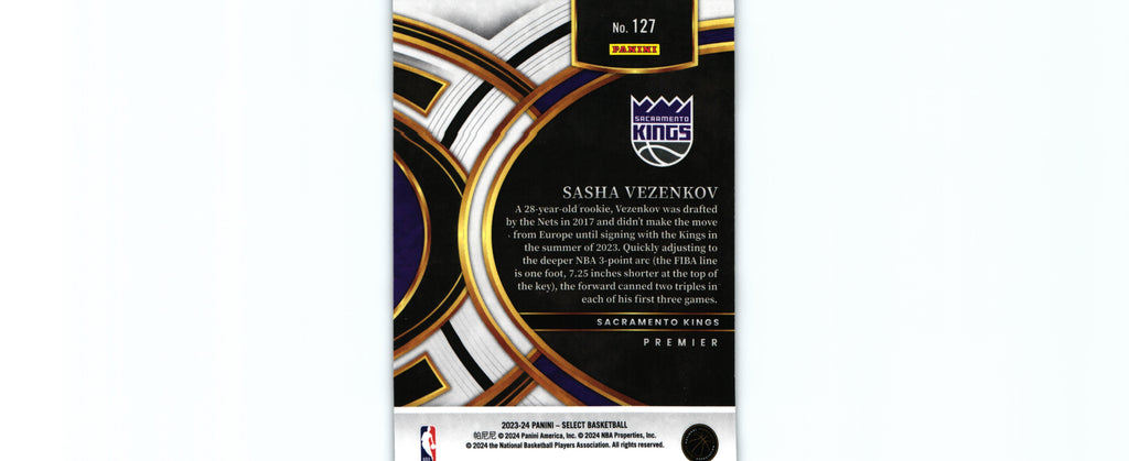 Sasha Vezenkov 2023 BLUE Select #127 RC, Kings