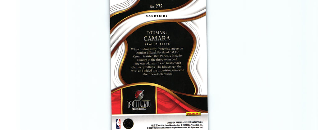 Toumani Camara 2023 BLUE Select #272 RC, Trail Blazers