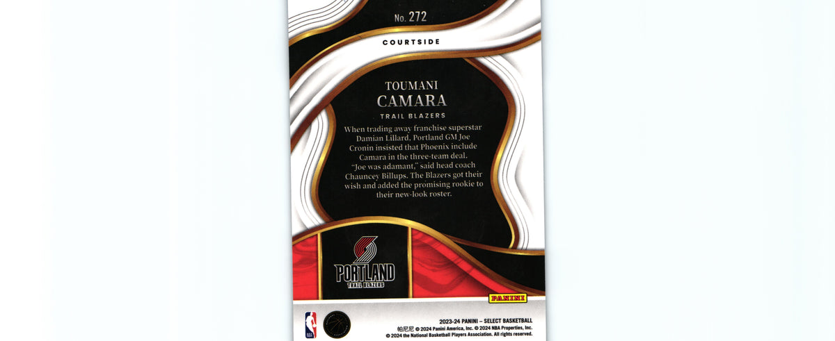 Toumani Camara 2023 BLUE Select #272 RC, Trail Blazers