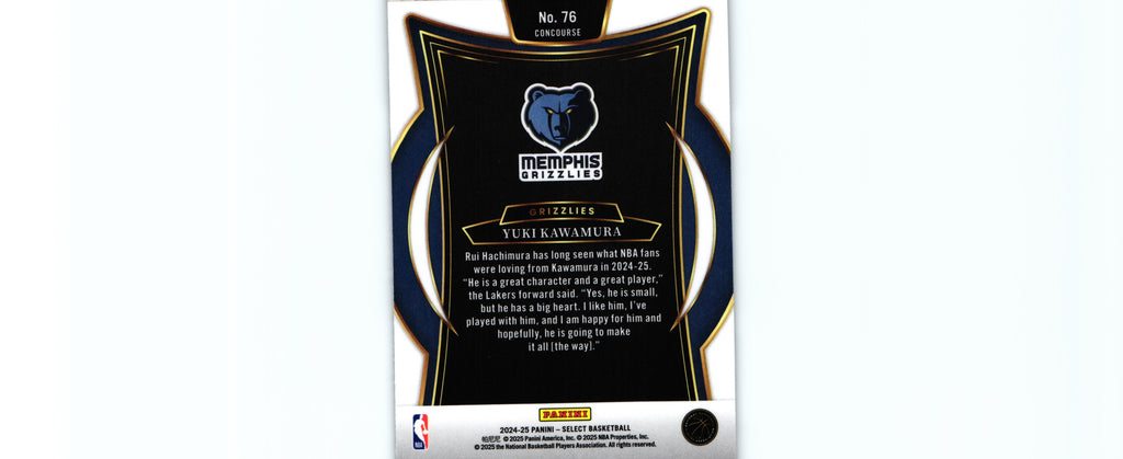 Yuki Kawamura 2024 Select #76 RC, Grizzlies