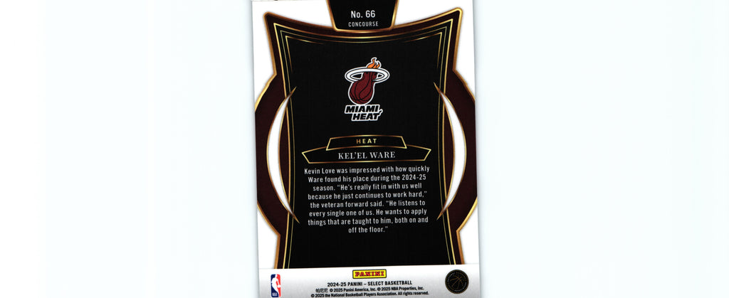 Kel'El Ware 2024 Select #66 RC, Miami Heat