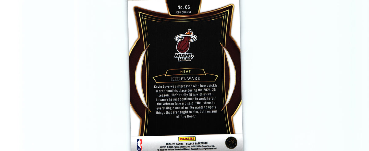 Kel'El Ware 2024 Select #66 RC, Miami Heat