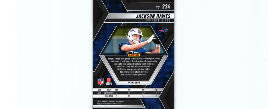 Jackson Hawes 2025 SILVER MOSAIC #334 RC