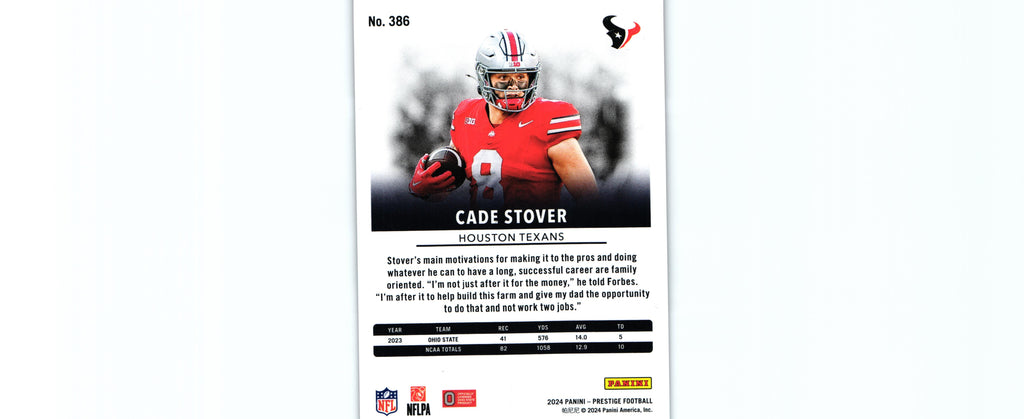 Cade Stover 2024 PINK Prestige #386 /25 RC