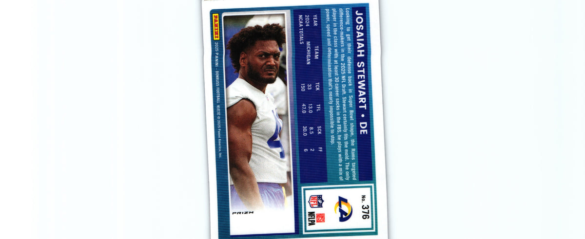 Josaiah Stewart 2025 PINK Donruss #376 RC (Kopie)