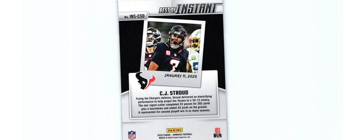 CJ Stroud 2025 Donruss IN-CSD