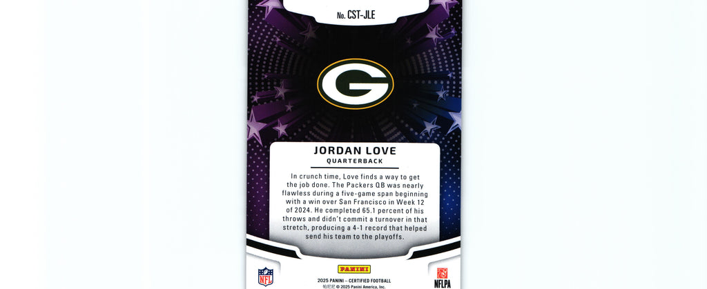 Jordan Love 2025 Certified CST-JLE