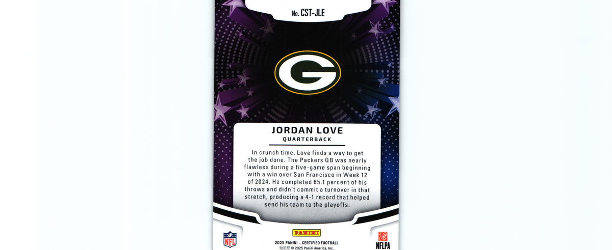 Jordan Love 2025 Certified CST-JLE
