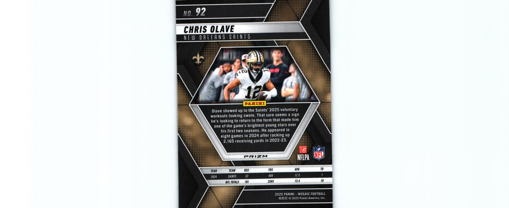 Chris Olave 2025 SILVER Mosaic #92