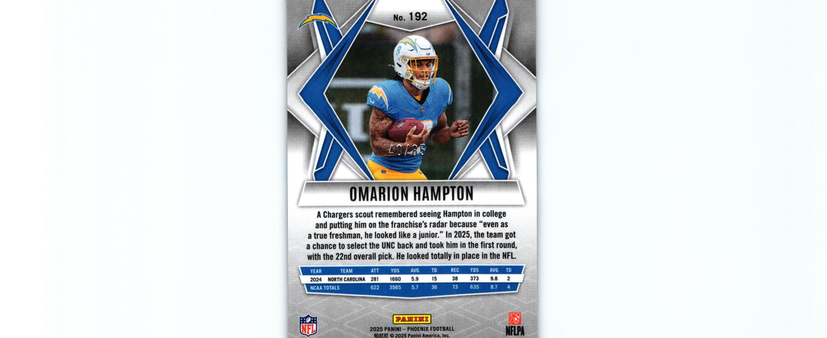 Omarion Hampton 2025 ASH PYRAMIDS Phoenix #192 /85 RC