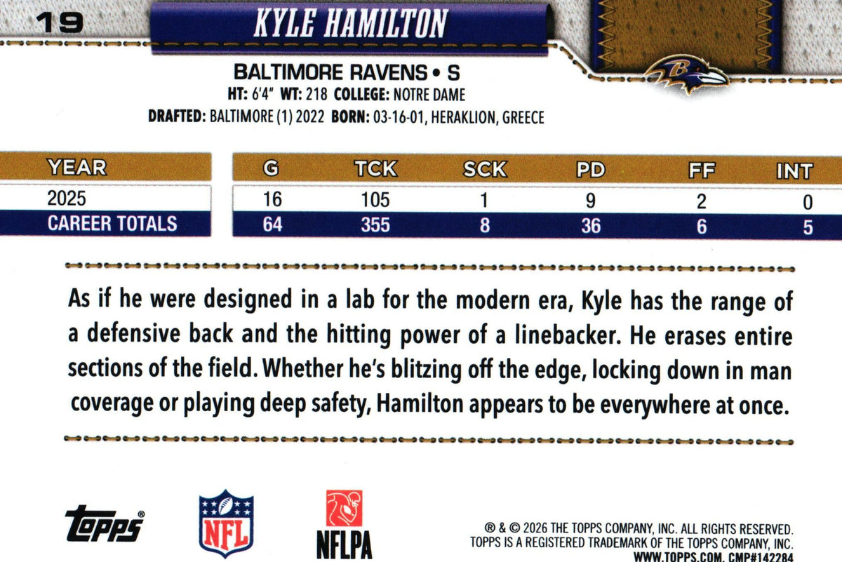 Kyle Hamilton 2026 AQUA Topps #19