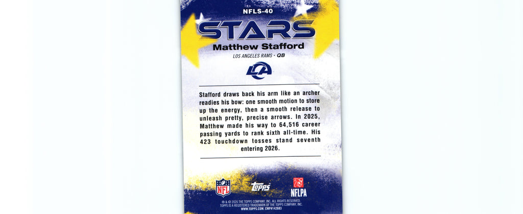 Matthew Stafford 2026 Topps NFLS-40
