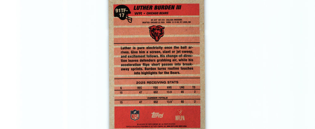 Luther Burden 2026 Topps #91TF-17