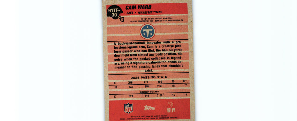 Cam Ward 2026 Topps #91TF-30