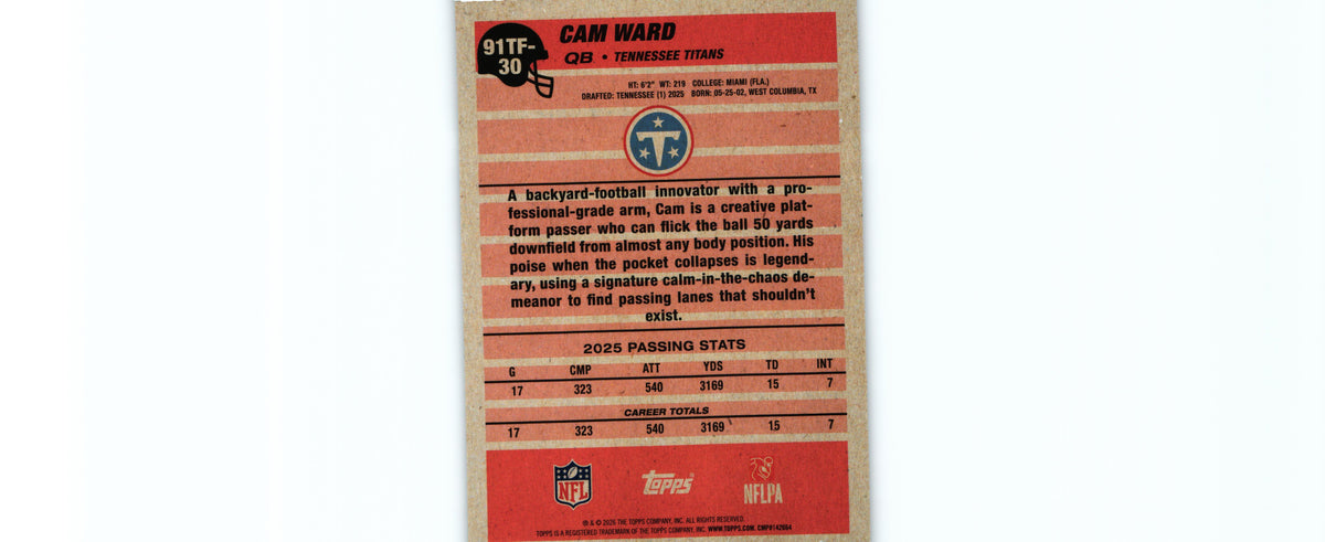 Cam Ward 2026 Topps #91TF-30
