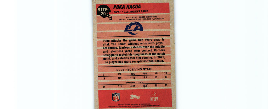 Puca Nacua 2026 Topps #91TF-20