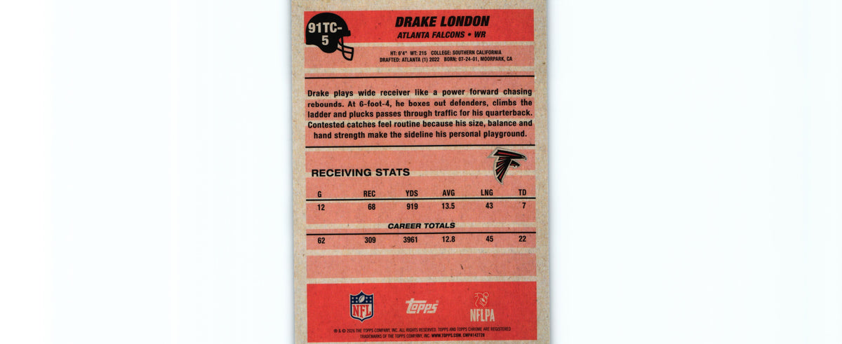 Drake London 2026 Topps 91 TC-5