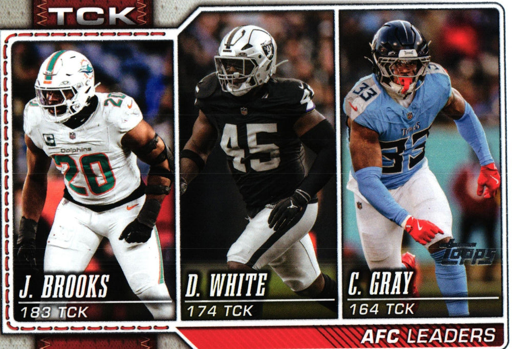 Brooks/White/Gray 2026 Topps #290 "Tackles Leaders AFC"