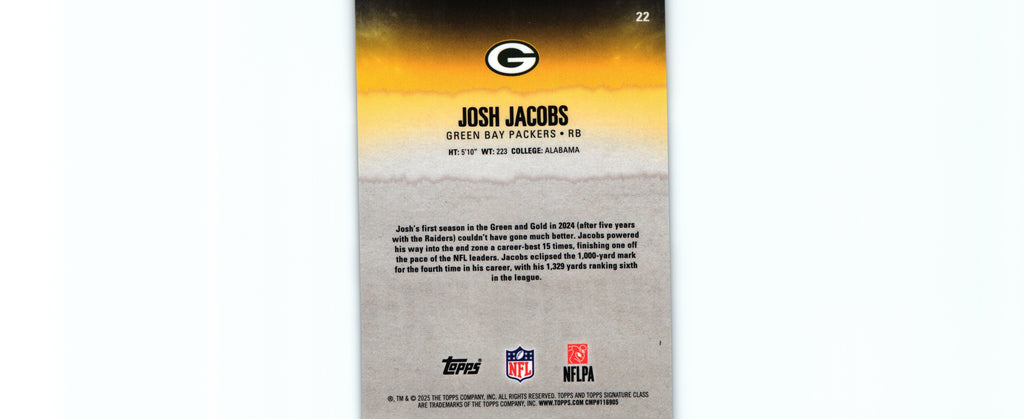Josh Jacobs 2025 SILVER REFRACTOR CHROME Topps #22 /275