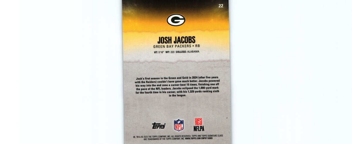 Josh Jacobs 2025 SILVER REFRACTOR CHROME Topps #22 /275
