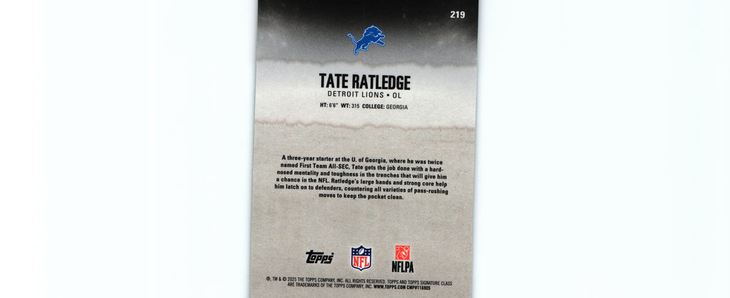 Tate Ratledge 2025 CHROME Topps #219 RC