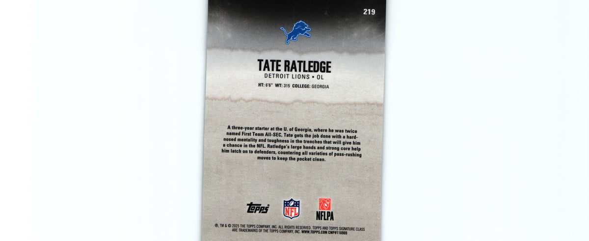 Tate Ratledge 2025 CHROME Topps #219 RC
