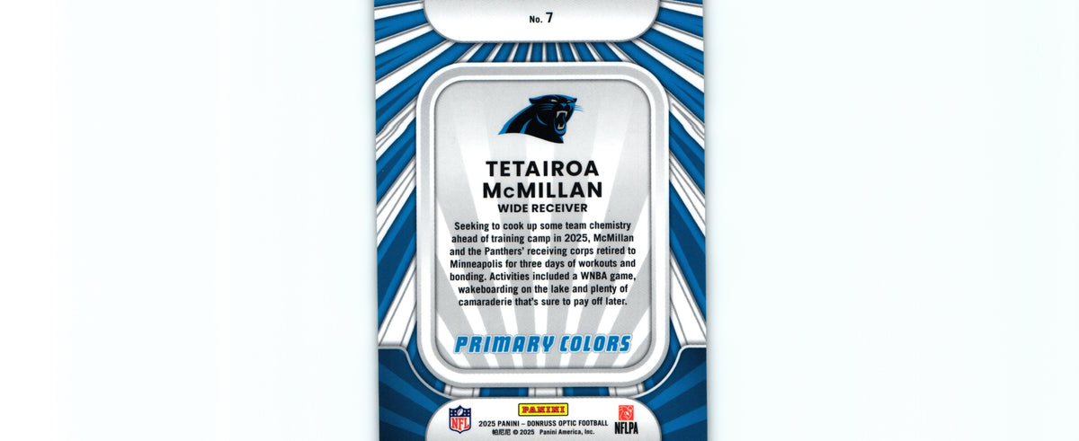 Tetairoa McMillan 2025 Donruss Optic #7 RC