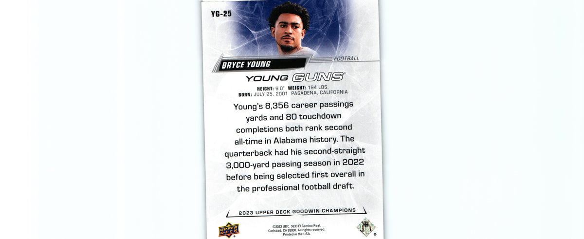 Bryce Young 2023 Upper Deck YG-25 RC