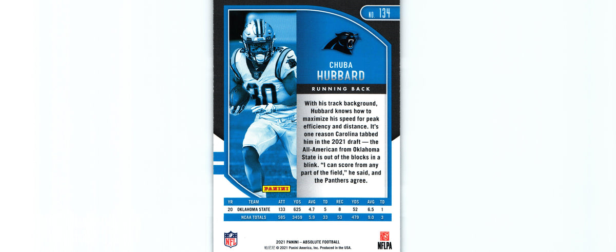 Chuba Hubbard 2021 GREEN Absolute #134 RC