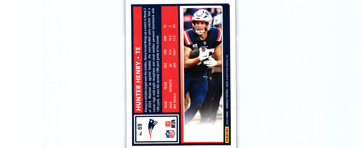 Hunter Henry 2025 PRESS PROOF RED Donruss #69