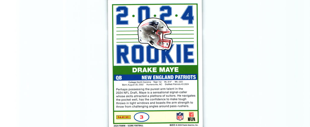 Drake Maye 2024 Score #3 RC