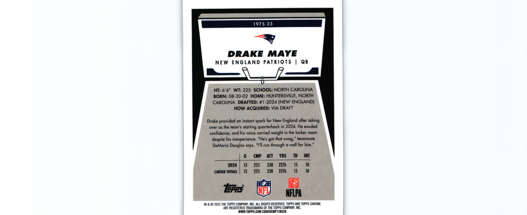 Drake Maye 2025 Topps 1975-23