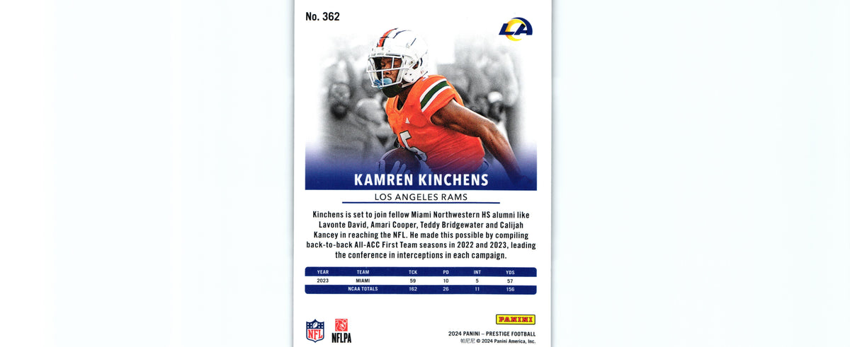 Kamren Kinchens 2024 DIAMONDS Prestige #362 RC