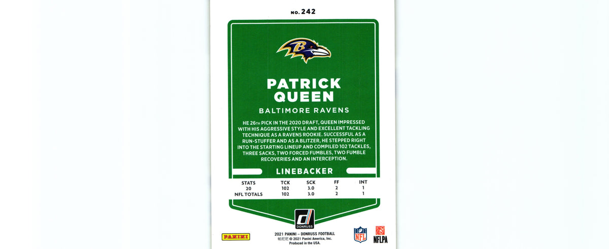 Patrick Queen 2021 PRESS PROOF YELLOW Donruss #242