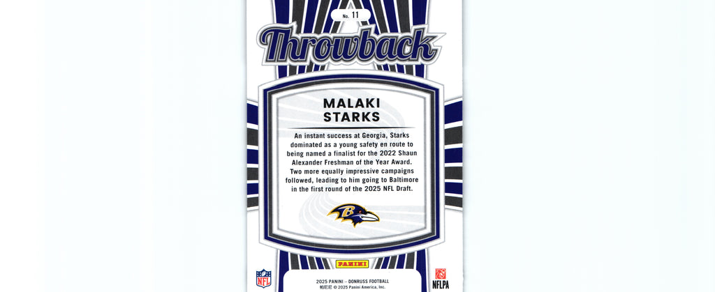 Malaki Starks 2025 Donruss #11 RC