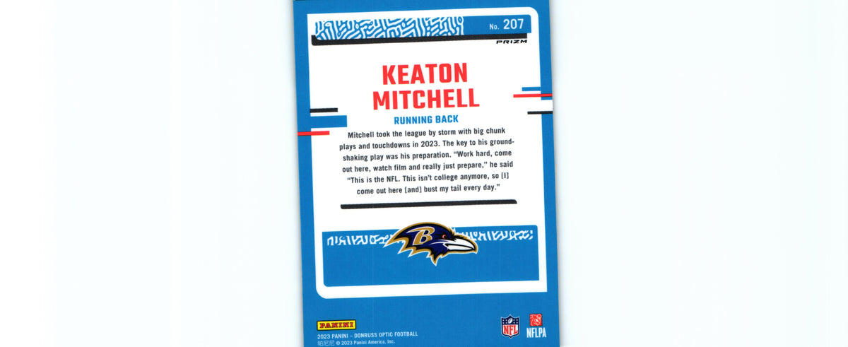 Keaton Mitchell 2023 HOLO Donruss Optic #207 RC