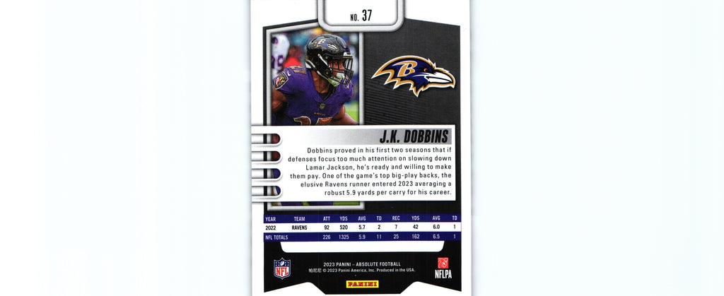 J.K. Dobbins 2023 BLACK Absolute #37