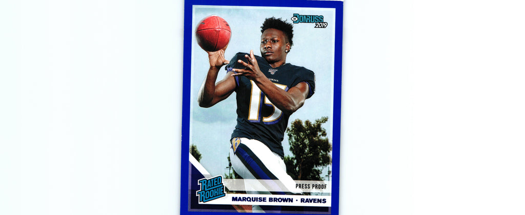 Marquise Brown 2019 PRESS PROOF BLUE Donruss #312 RC