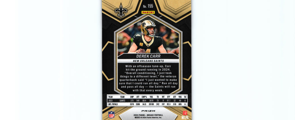 Derek Carr 2024 RED Mosaic #155