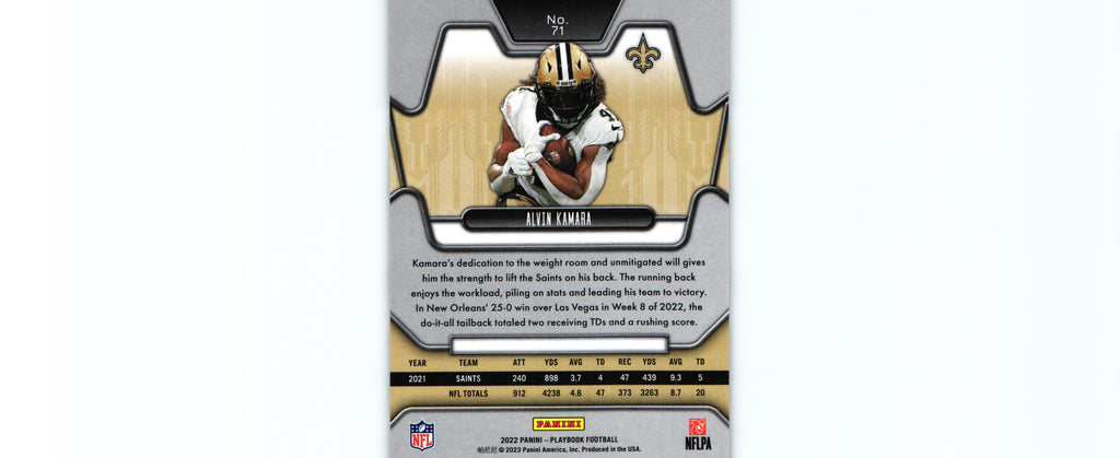 Alvin Kamara 2022 ORANGE Playbook #71