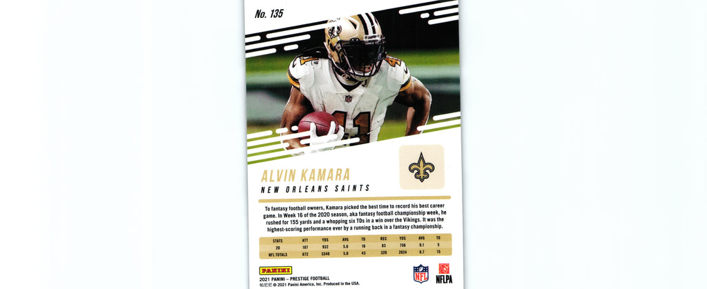 Alvin Kamara 2021 ASTRAL Prestige #135