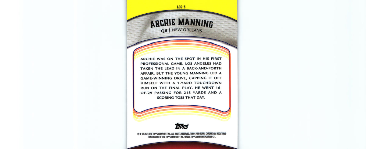 Archie Manning 2024 X-FRACTOR Topps LOG-5