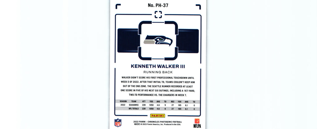 Kenneth Walker 2022 Chronicles PH-37 RC