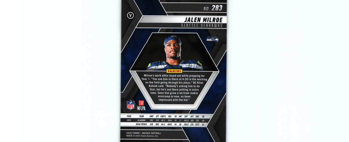 Jalen Milroe 2025 VARIATION Mosaic #283 RC